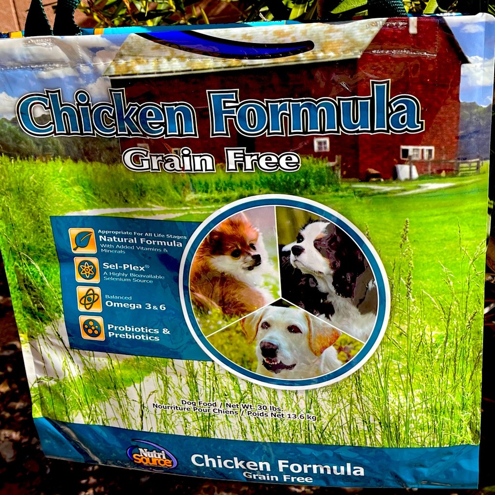Repurposed dog food bag large tote